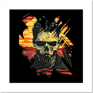 apocalyptic skull design Posters and Art